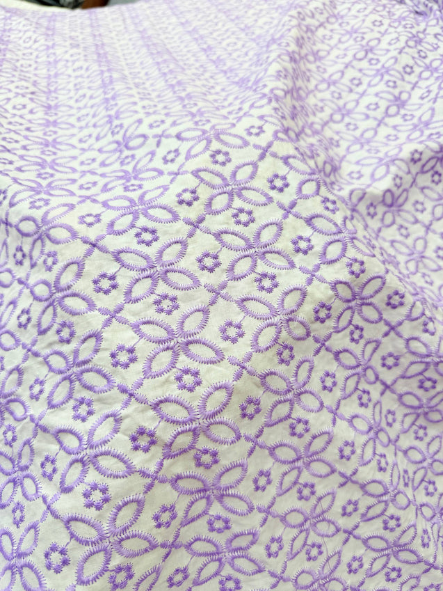 Most Premium Pure Fine Thread Embroidery On Cotton FABRIC (Big WIDTH!!)