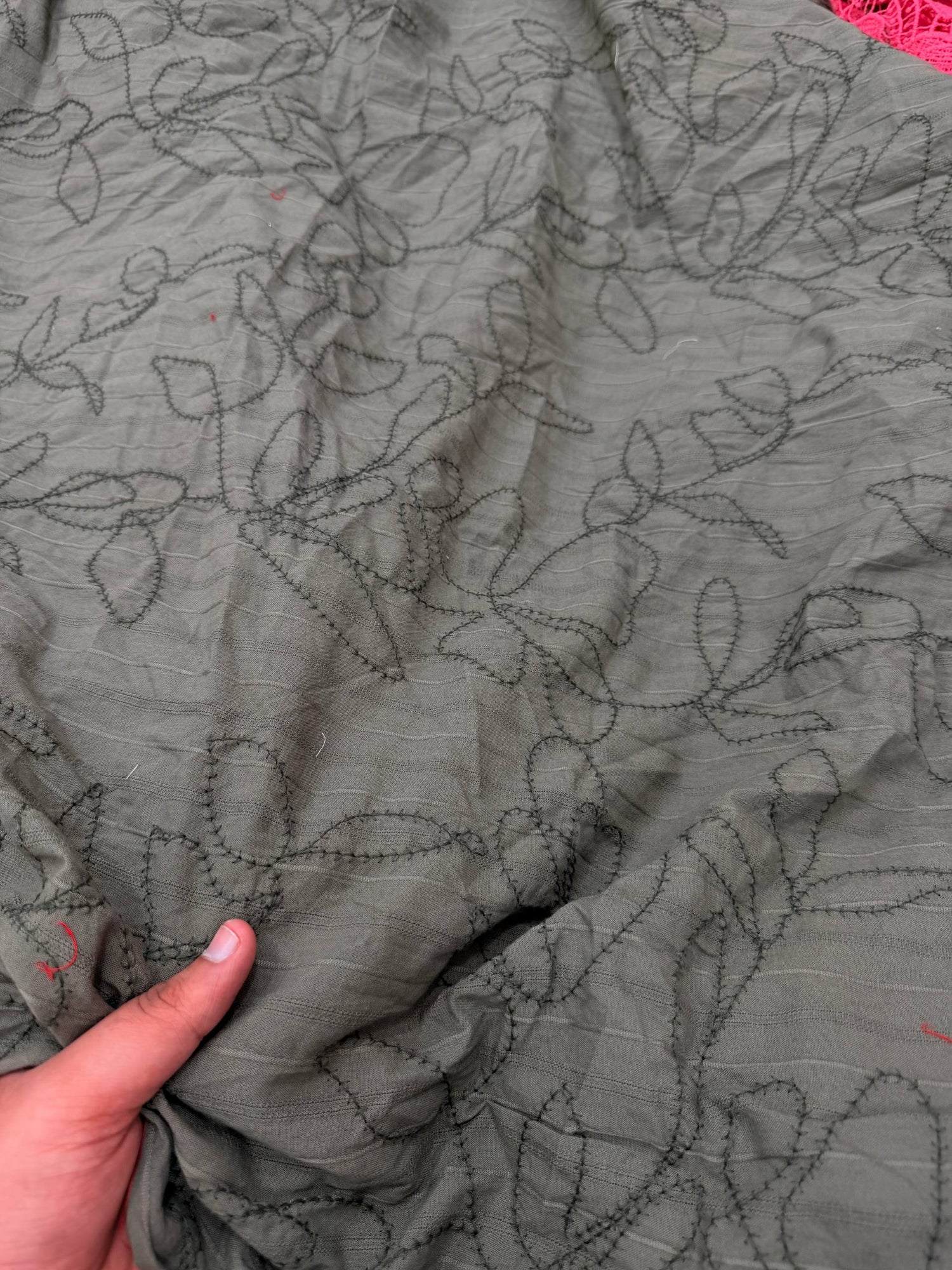 Most Premium Pure Fine Thread Embroidery On Pure Dobby Cotton FABRIC (Big WIDTH!!)