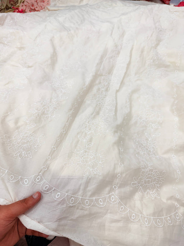 Most Premium Export Quality Of Pure Cotton FABRIC With Fine Embroidery Work (Big WIDTH!!) (Dyeable Also)