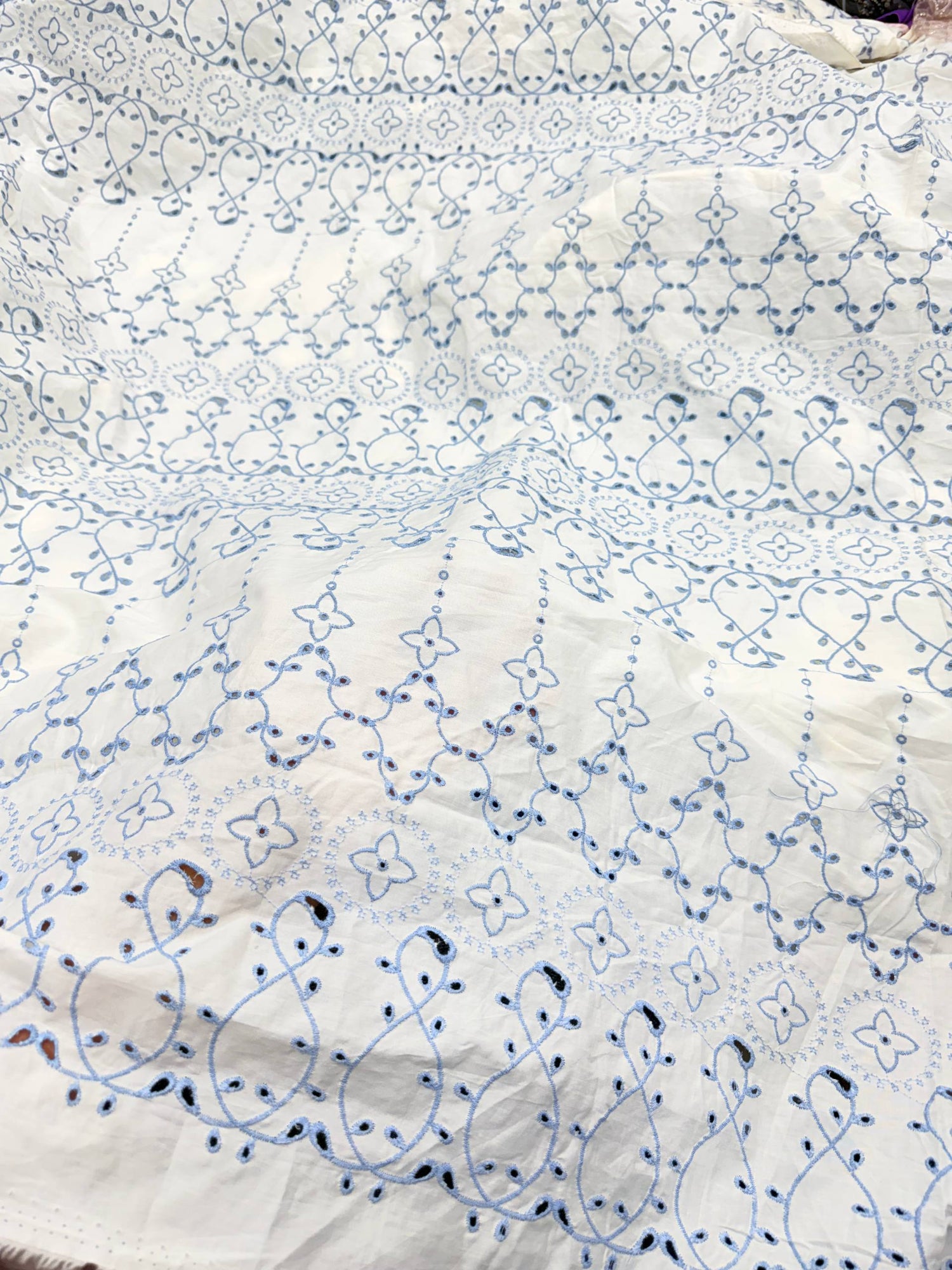 Most Premium Pure Cotton Hakuba Chikankari Fabric (Big WIDTH!!)
