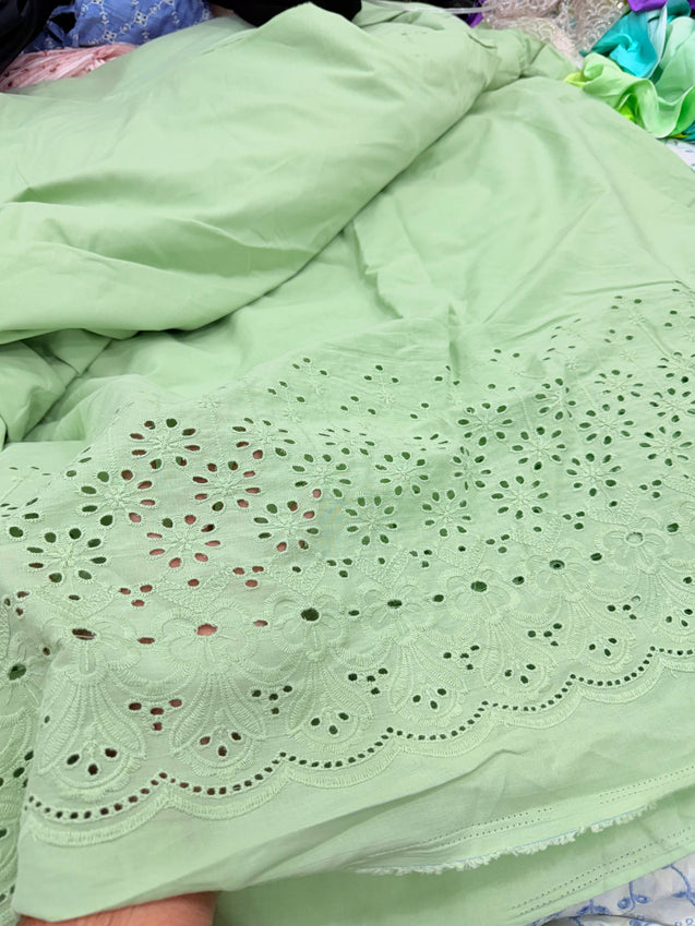 Most Premium Pure Cotton Hakuba Chikankari Fabric (Big WIDTH!!)