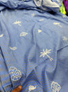 Most Premium Pure Fine Thread Embroidery On Stripes Cotton FABRIC (Big WIDTH!!)