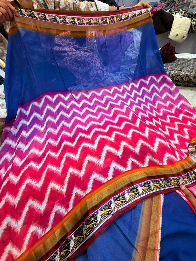Most Premium Pure Georgette Satin PRINTED FABRIC