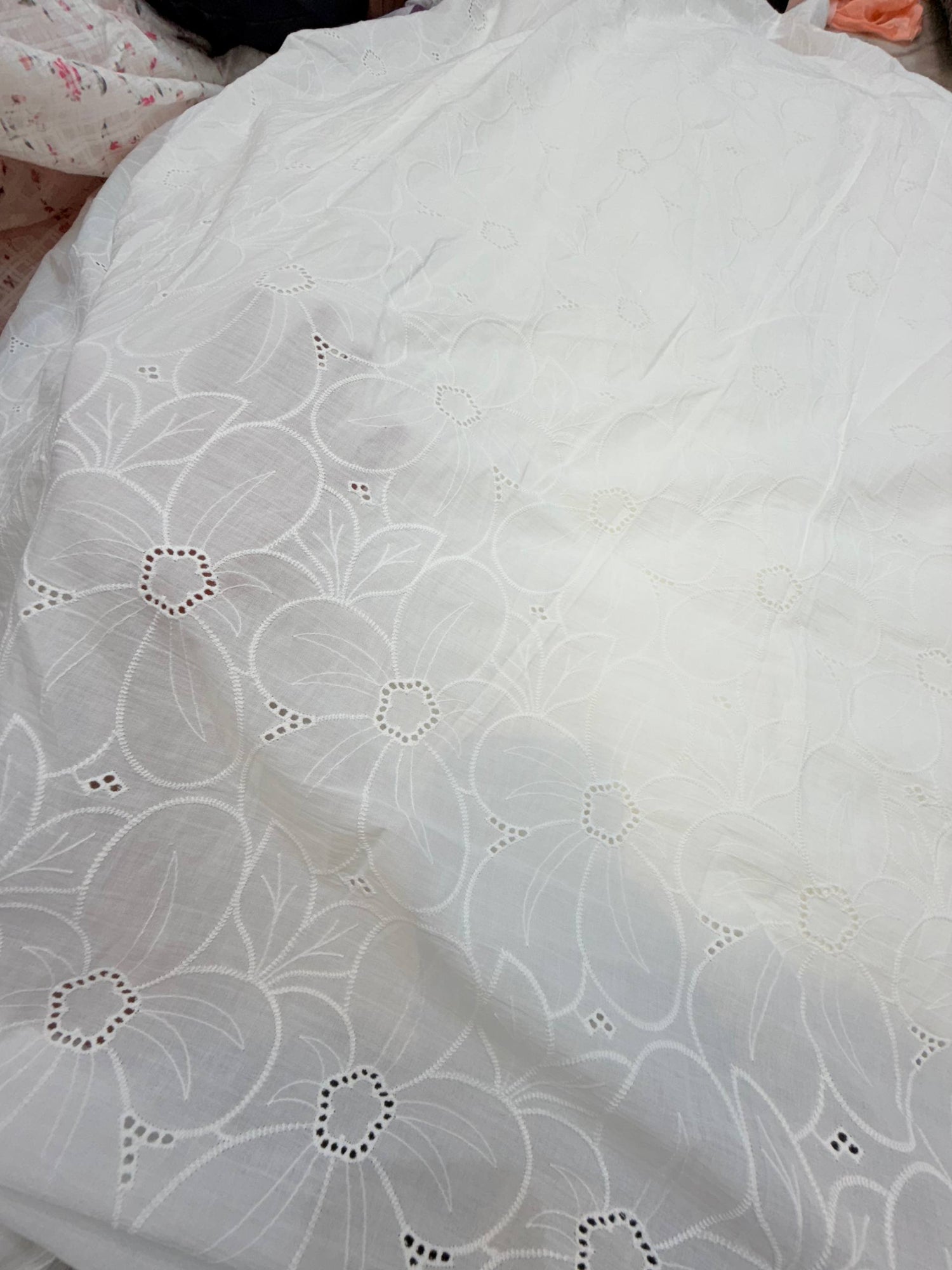 Most Premium Pure Cotton Hakuba Work - DYEABLE ALSO (Big Width)