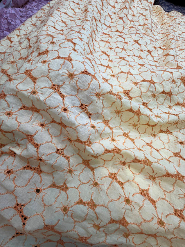 Most Premium Pure Hakuba Chikankari Cotton Fabric (Big WIDTH!!)