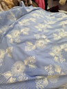 Most Premium Pure Fine Thread Embroidery On Stripes Cotton FABRIC (Big WIDTH!!)