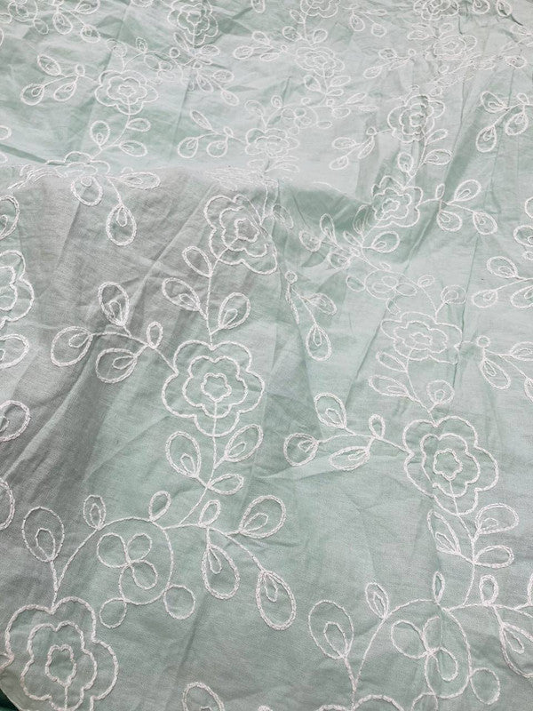 Premium Fine 3D Dori Imported Work With Chikan On Pure Cotton (Big WIDTH!!)