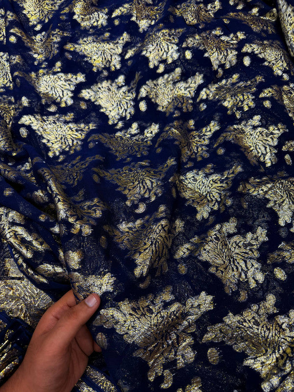 Most Premium Fine Zari Weaving On Pure Georgette FABRIC