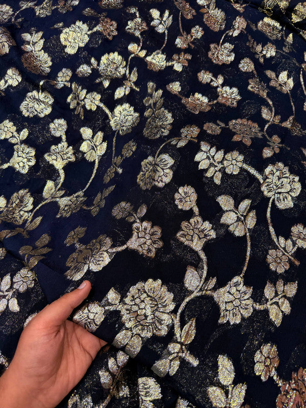Most Premium Fine Zari Weaving On Pure Georgette FABRIC