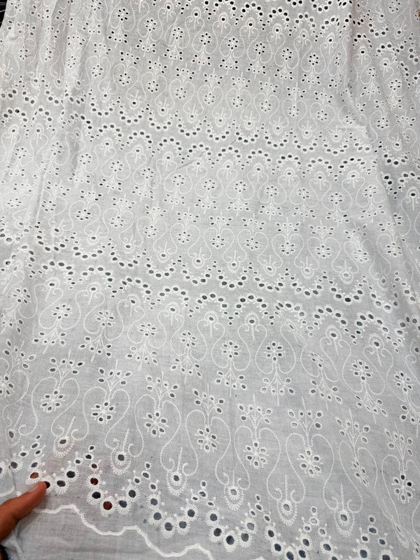 Most Premium Pure Cotton Hakuba Chikankari Fabric (Big WIDTH!!)