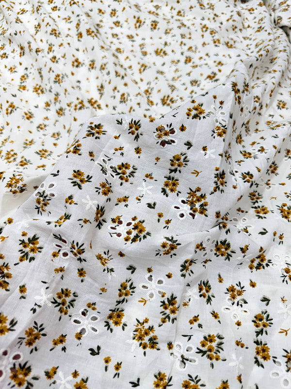 Most Premium Pure Cotton Hakuba Chikankari Fabric (Big WIDTH!!)