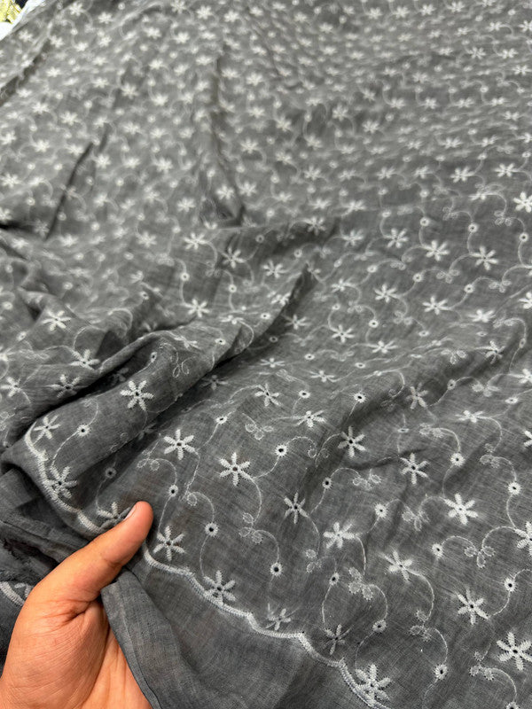 Most Premium Pure Cotton Hakuba Chikankari Fabric (Big WIDTH!!)