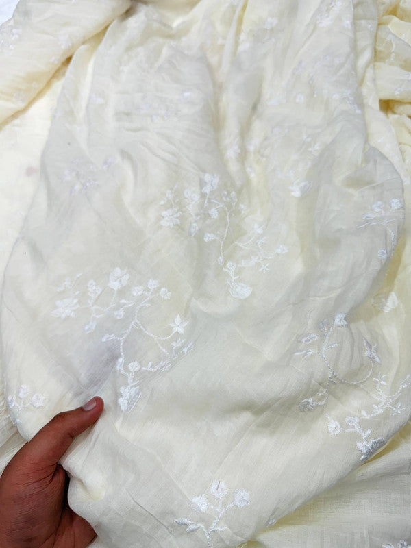 Most Premium Pure Cotton Hakuba Chikankari Fabric (Big WIDTH!!)