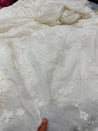 Premium Fine 3D Embroidery Chikankari On Pure Cotton FABRIC - DYEABLE ALSO