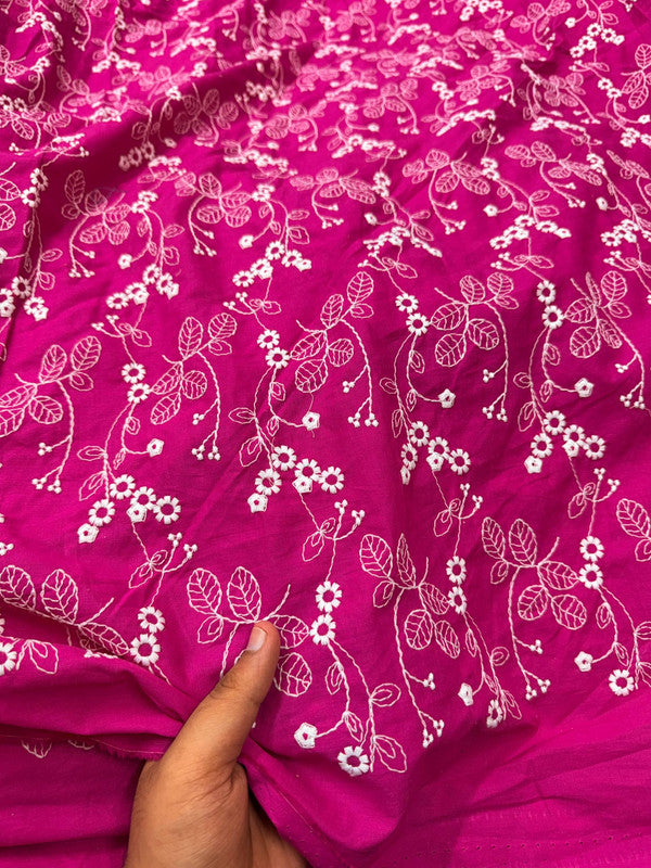 Most Premium Pure Fine Thread Embroidery On Cotton FABRIC (Big WIDTH!!)
