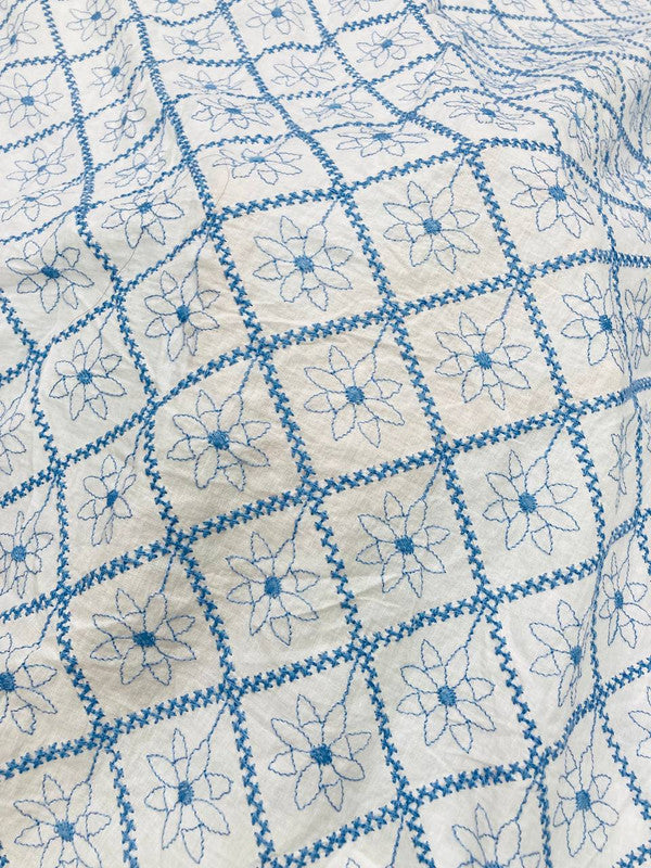 Most Premium Pure Cotton Lakhnawi Chikankari Fabric (Big WIDTH!!)
