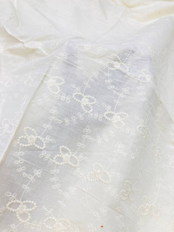 Most Premium Pure Cotton Chikankari FABRIC (DYEABLE ALSO) (Big WIDTH!!)