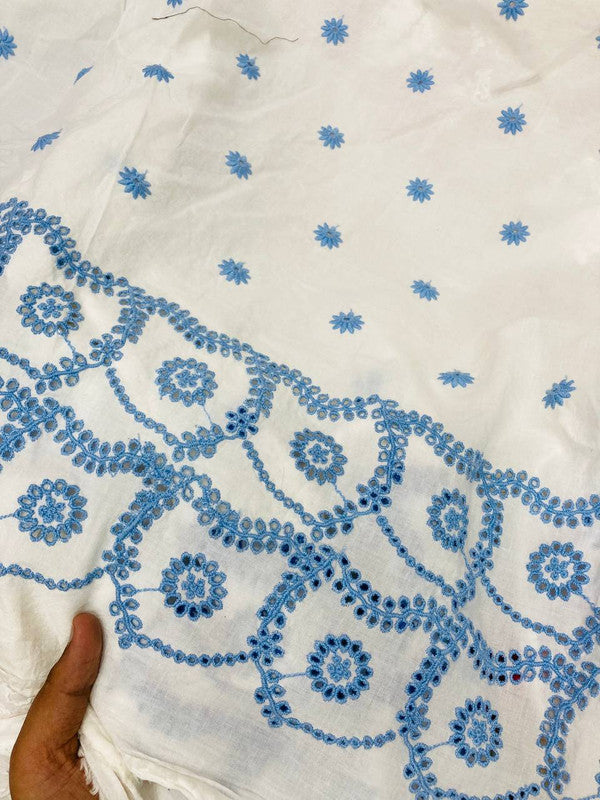 Most Premium Pure Cotton Hakuba Chikankari FABRIC (Big WIDTH!!)