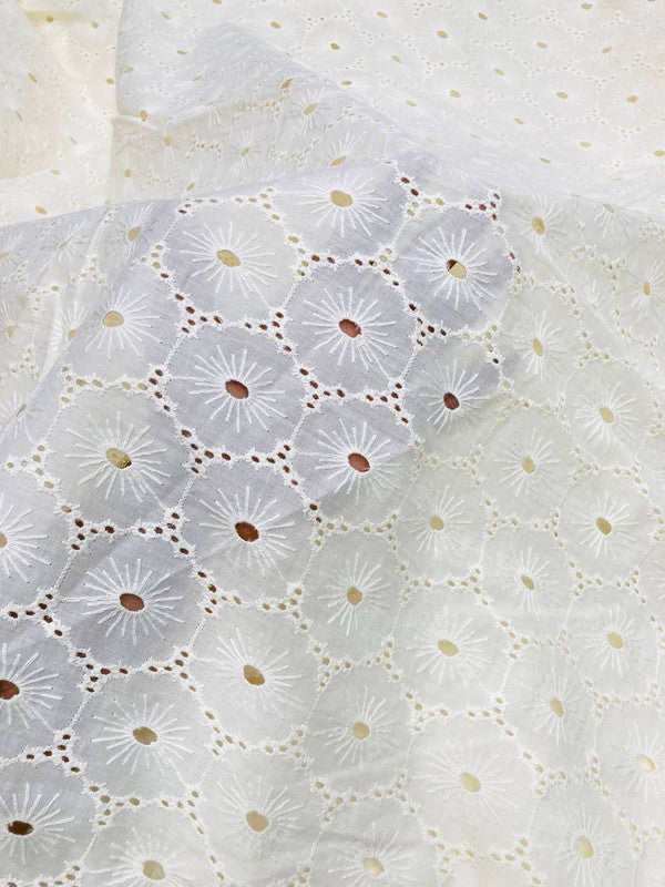 Most Premium Pure Cotton Hakuba Chikankari FABRIC (Big WIDTH!!) (Dyeable Also)