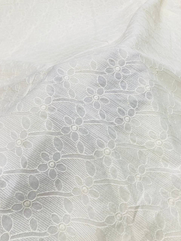 Most Premium Pure Cotton Chikankari FABRIC (Big WIDTH!!) (Dyeable Also)