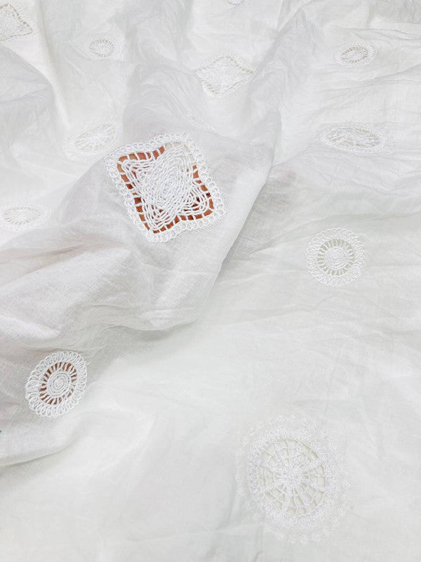 Most Premium Pure Cotton Hakuba Imported Chikankari FABRIC (Big WIDTH!!) (Dyeable Also)