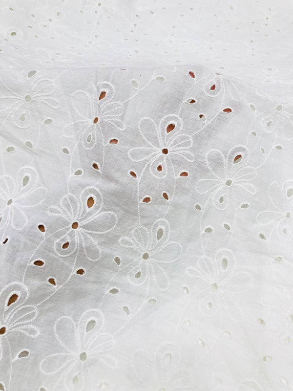 Most Premium Pure Cotton Hakuba Chikankari FABRIC (Big WIDTH!!) (Dyeable Also)