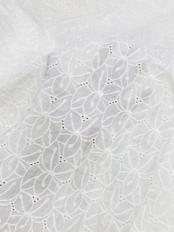 Most Premium Pure Cotton Hakuba Chikankari FABRIC (Big WIDTH!!) (Dyeable Also)