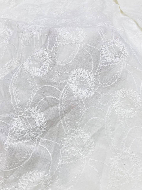 Most Premium Pure Cotton Hakuba Chikankari FABRIC (Big WIDTH!!) (Dyeable Also)