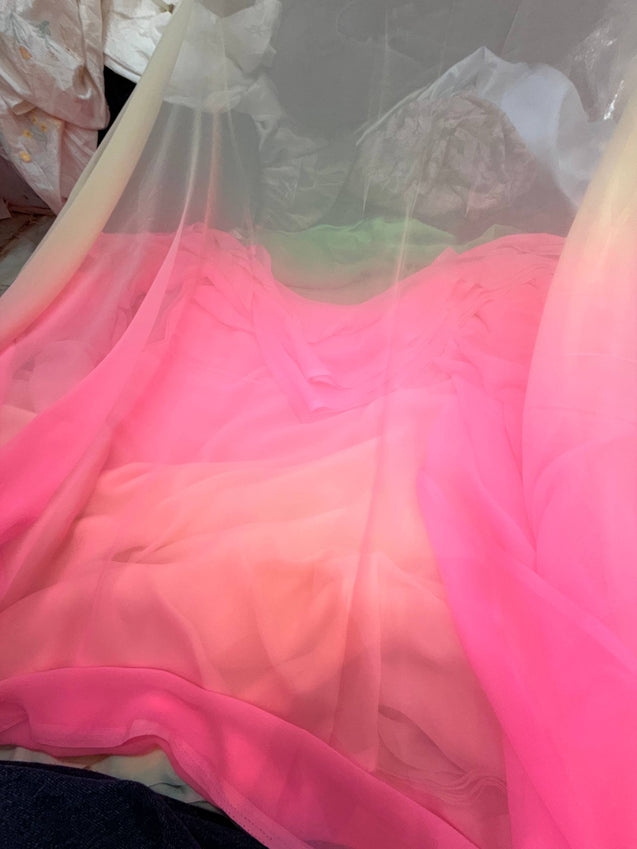 Most Premium 100% Pure Viscose Georgette Double Shade FABRIC
