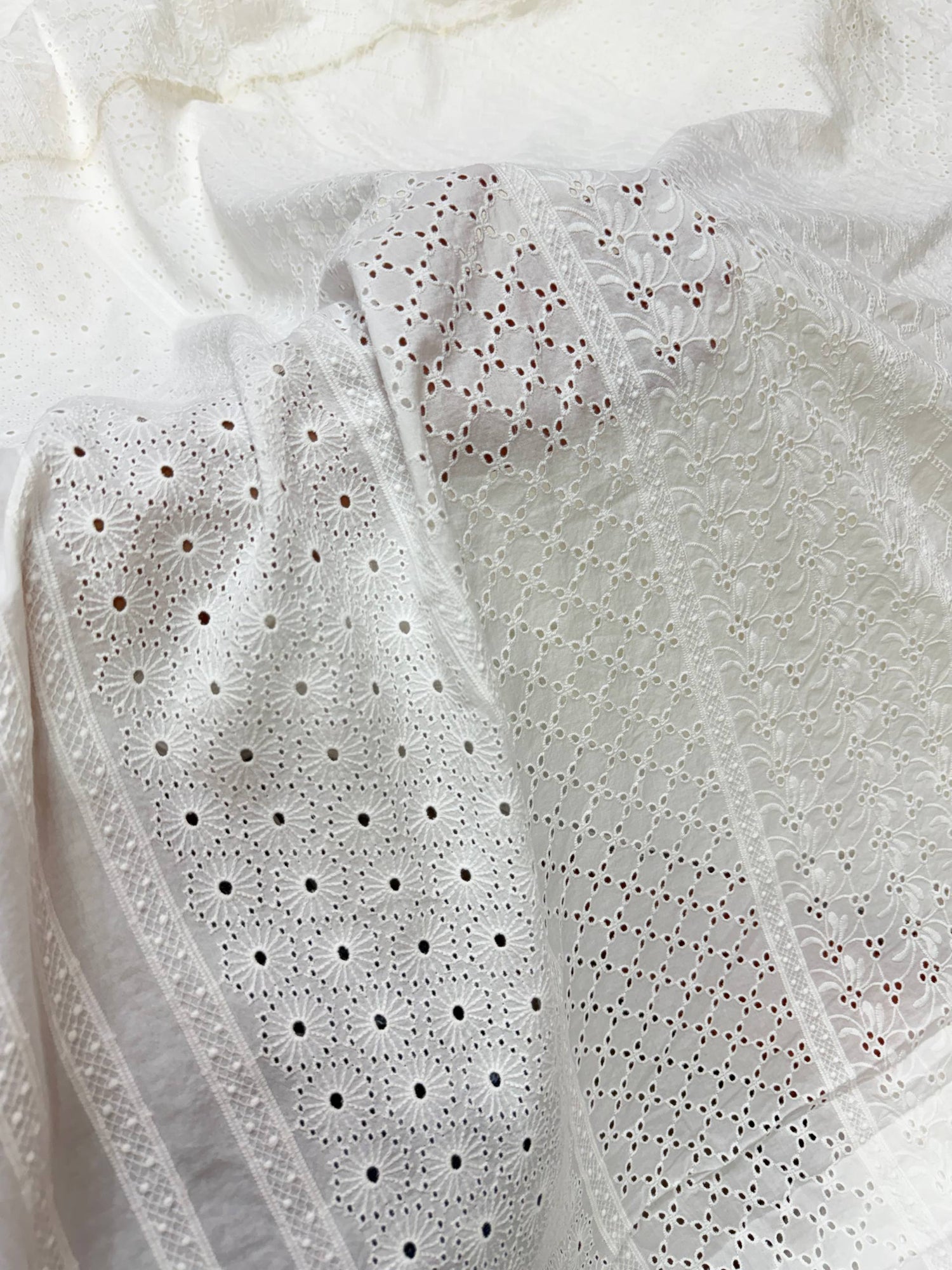 Most Premium Pure Cotton Hakuba Chikankari Fabric (Big WIDTH!!) (Dyeable Also)