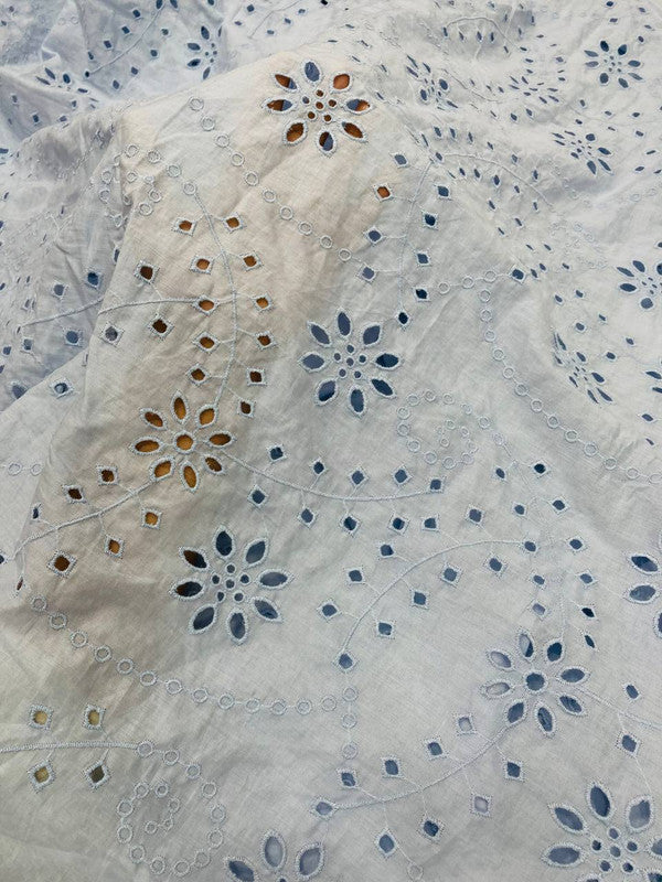 Most Premium Pure Cotton Hakuba Chikankari FABRIC (Big WIDTH!!)