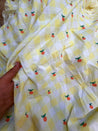 Most Premium Pure Fine Thread Embroidery On Checks Cotton FABRIC (Big WIDTH!!)