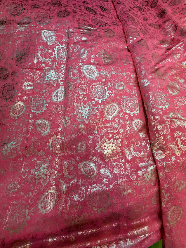 Most Premium Banarasi Silk With Fine Print FABRIC