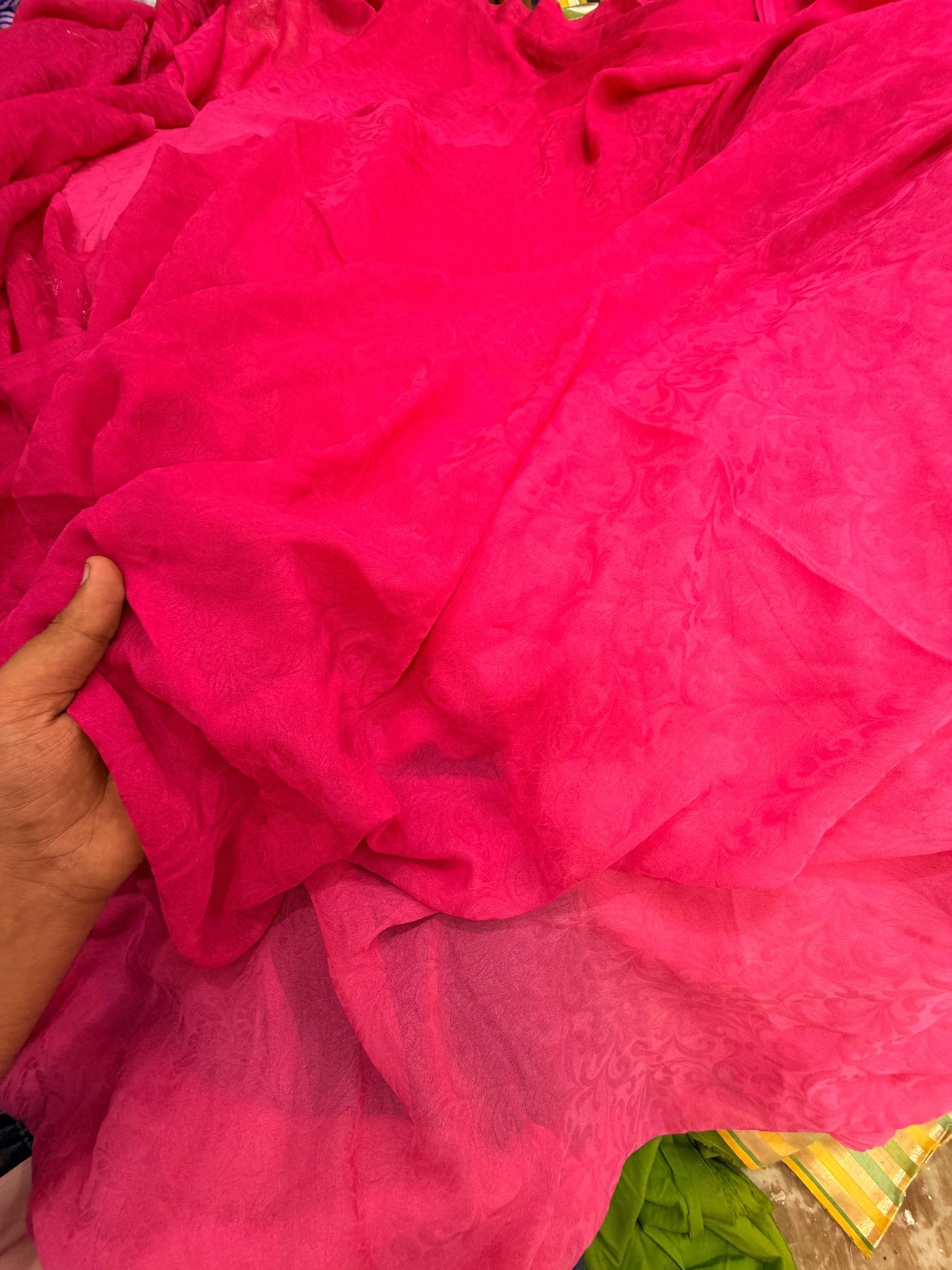 Most Premium 100% Pure Chinon Chiffon Weaving Double Shade FABRIC