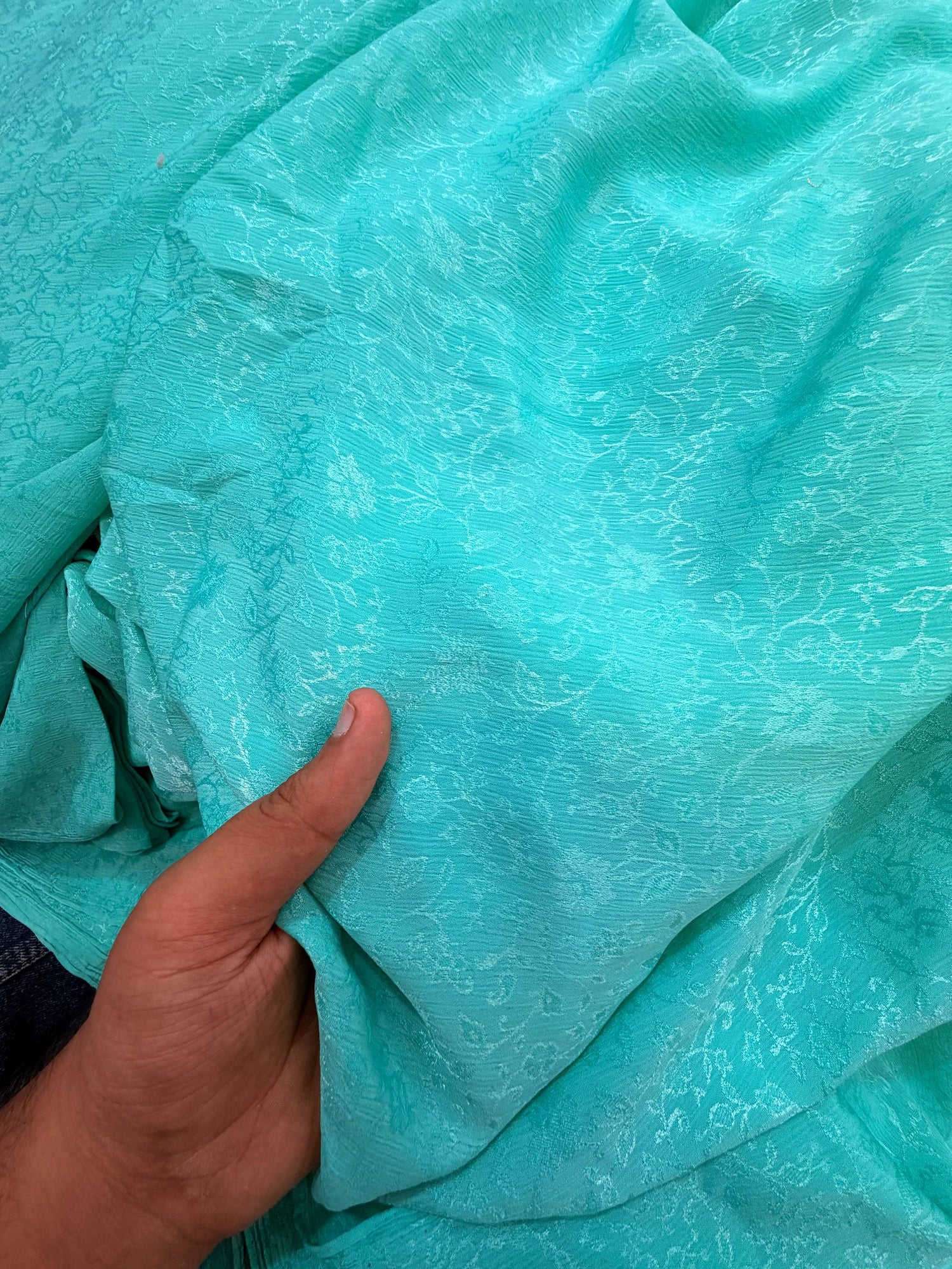 Most Premium Fine Weaving On Pure Chinon Chiffon FABRIC