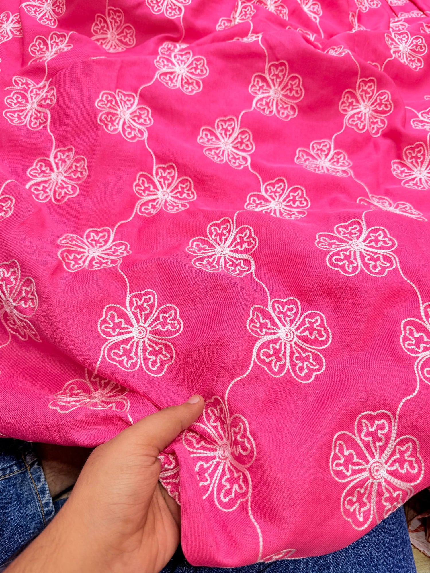 Most Premium Pure Cotton Hakuba Chikankari Fabric (Big WIDTH!!)