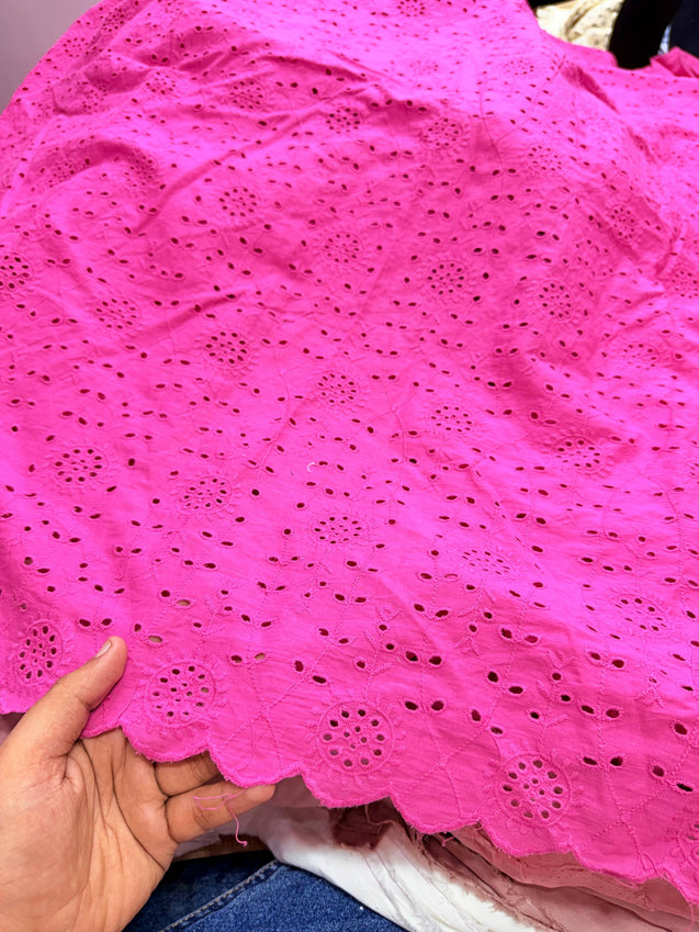 Most Premium Pure Cotton Hakuba Chikankari Fabric (Big WIDTH!!)