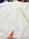 Premium Fine 3D Embroidery Chikankari On Pure Cotton FABRIC (Big WIDTH!!) - DYEABLE ALSO