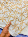 Most Premium Pure Linen Cotton Hakuba Chikankari Fabric (Big WIDTH!!)