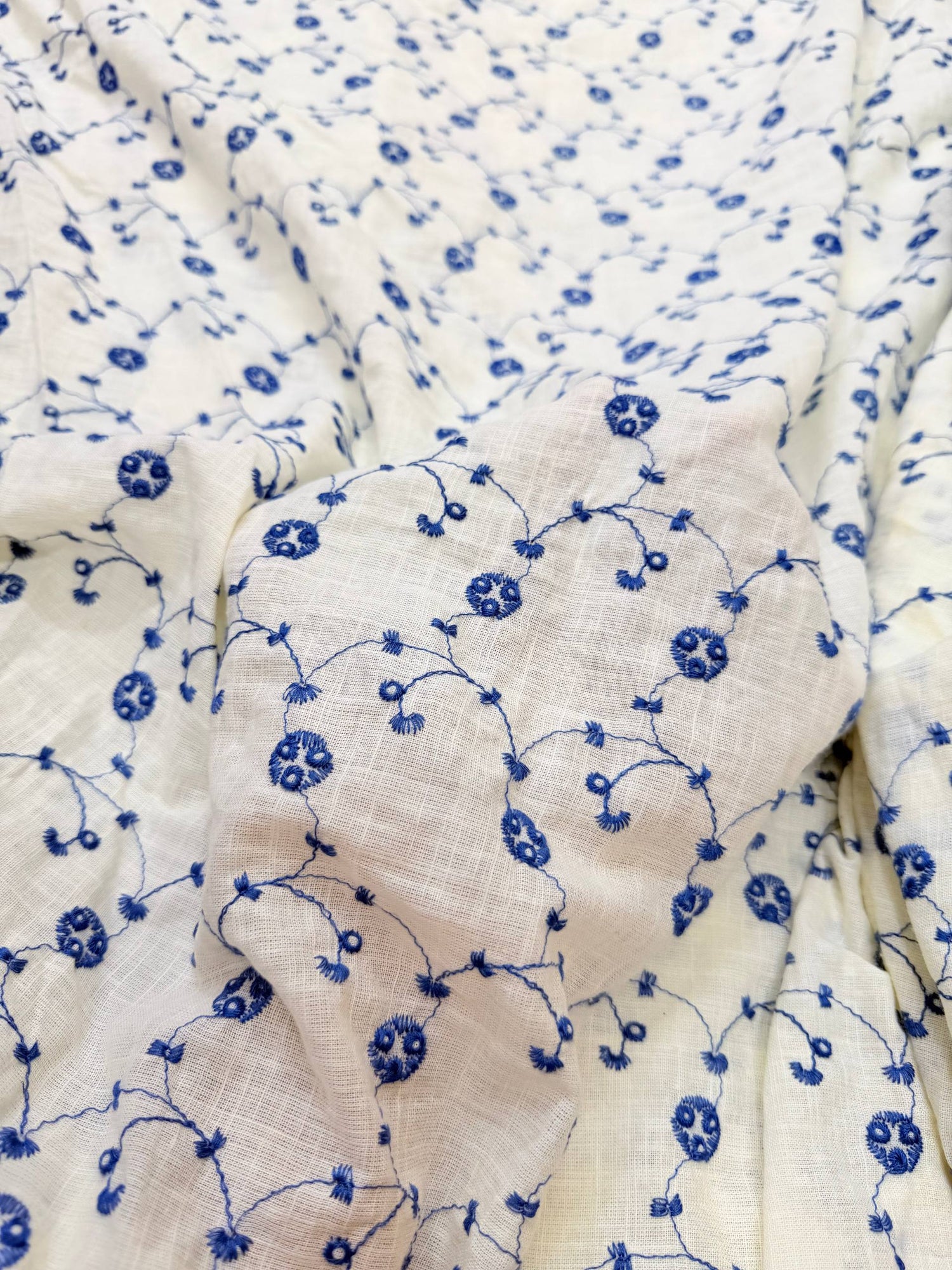 Most Premium Pure Cotton Chikankari Fabric (Big WIDTH!!)