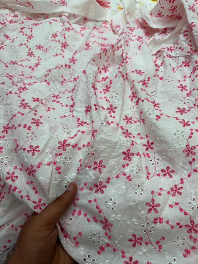 Most Premium Pure Cotton Hakuba Chikankari Fabric (Big WIDTH!!)