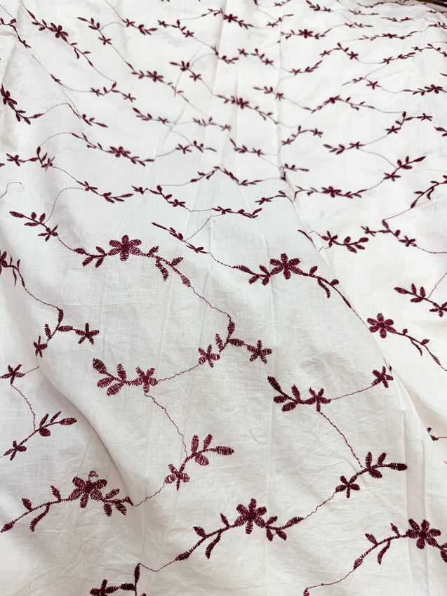 Most Premium Pure Cotton Chikankari Fabric (Big WIDTH!!)