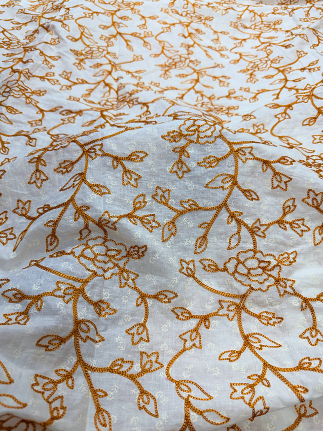 Most Premium Pure Cotton Chikankari Fabric (Big WIDTH!!)