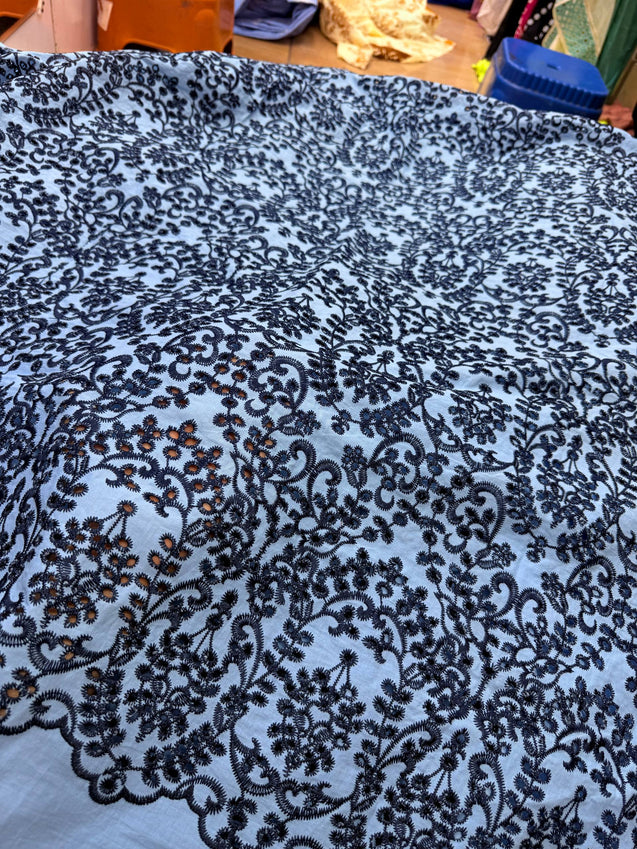 Most Premium Pure Cotton Hakuba Chikankari Fabric (Big WIDTH!!)
