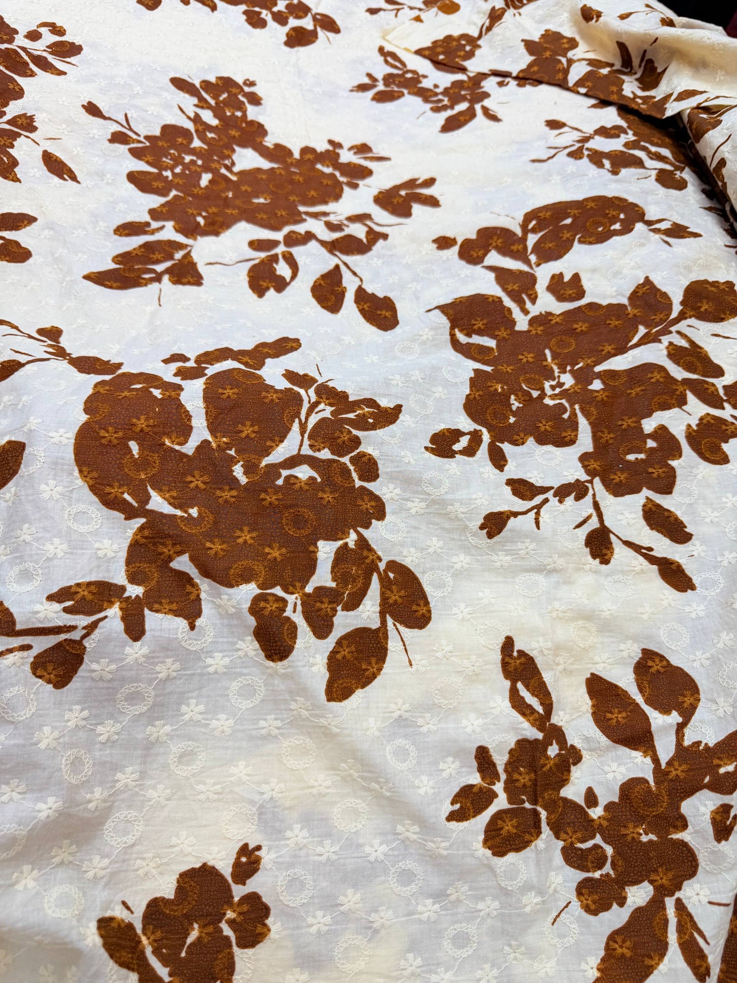 Most Premium Pure Cotton Hakuba Chikankari Printed Fabric (Big WIDTH!!)