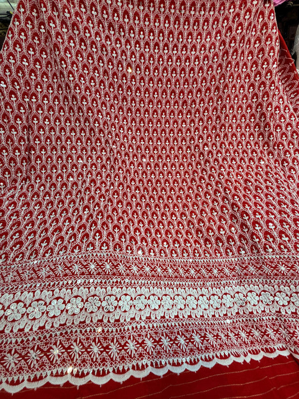 Most Premium Lucknowi Chikankari Work On Cotton FABRIC