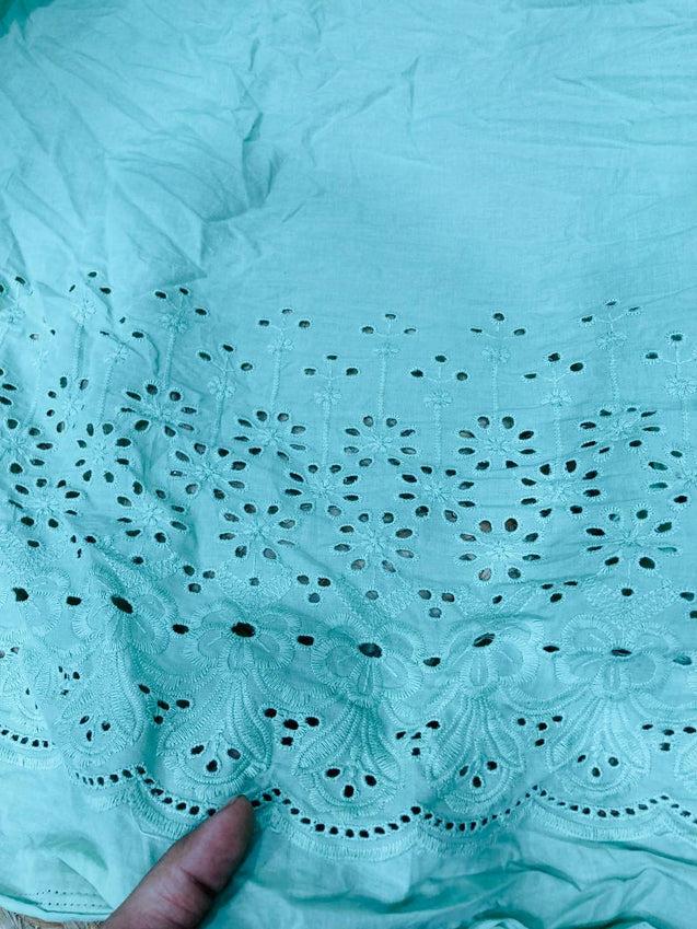 Cut Piece SALE- Premium Designer HAKUBA CHIKANKARI FABRICS IN SALE - Cut SIZE (4.80) METER