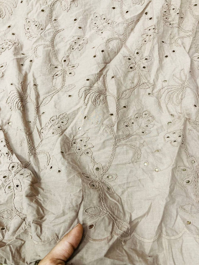 Cut Piece SALE- Premium Designer HAKUBA CHIKANKARI FABRICS IN SALE - Cut SIZE (1.25) METER