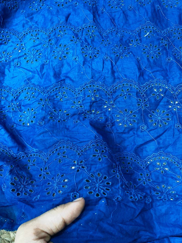 Cut Piece SALE- Premium Designer HAKUBA CHIKANKARI FABRICS IN SALE - Cut SIZE (3) METER