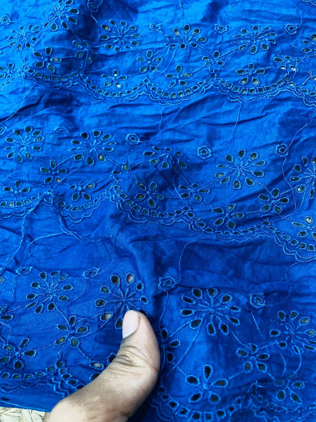 Cut Piece SALE- Premium Designer HAKUBA CHIKANKARI FABRICS IN SALE - Cut SIZE (2.70) METER